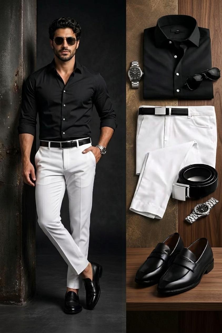 black shirt and pant